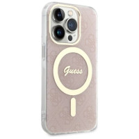 Guess GUHMP14LH4STP iPhone 14 Pro 6.1" pink/pink hardcase 4G MagSafe