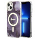 Guess GUHMP14SHTMRSU iPhone 14 6.1" purple/purple hardcase Golden Marble MagSafe