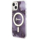 Guess GUHMP14SHTMRSU iPhone 14 6.1" purple/purple hardcase Golden Marble MagSafe