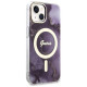 Guess GUHMP14SHTMRSU iPhone 14 6.1" purple/purple hardcase Golden Marble MagSafe