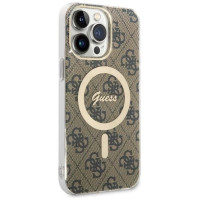 Guess GUHMP14XH4STW iPhone 14 Pro Max 6.7" brown/brown hardcase 4G MagSafe