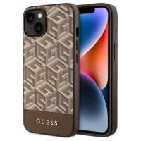 Guess GUHMP14MHGCFSEW iPhone 14 Plus 6.7" brown/brown hard case GCube Stripes MagSafe