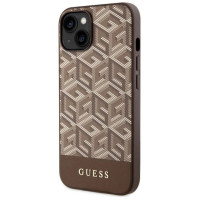 Guess GUHMP14MHGCFSEW iPhone 14 Plus 6.7" brown/brown hard case GCube Stripes MagSafe