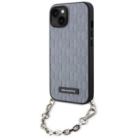 Karl Lagerfeld KLHCP14SSACKLHPG iPhone 14 6.1" silver/silver hardcase Saffiano Monogram Chain