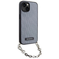 Karl Lagerfeld KLHCP14SSACKLHPG iPhone 14 6.1" silver/silver hardcase Saffiano Monogram Chain