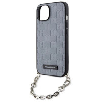 Karl Lagerfeld KLHCP14SSACKLHPG iPhone 14 6.1" silver/silver hardcase Saffiano Monogram Chain