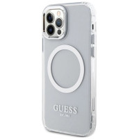 Guess Metal Outline Magsafe case for iPhone 12 / iPhone 12 Pro - silver