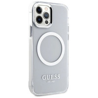 Guess Metal Outline Magsafe case for iPhone 12 / iPhone 12 Pro - silver