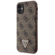 Guess GUHCN61P4TDSCPW Case for iPhone 11 / Xr - Brown Crossbody 4G Metal Logo