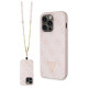 Guess GUHCP14LP4TDSCPP case for iPhone 14 Pro - pink Crossbody 4G Metal Logo