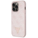 Guess GUHCP14LP4TDSCPP case for iPhone 14 Pro - pink Crossbody 4G Metal Logo