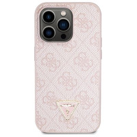 Guess GUHCP14LP4TDSCPP case for iPhone 14 Pro - pink Crossbody 4G Metal Logo