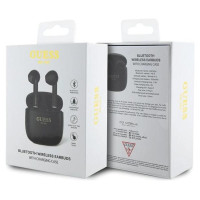 Guess GUTWST26PSK TWS Bluetooth headphones + docking station - black Classic EST Logo