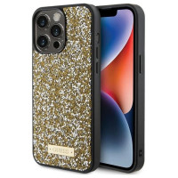 Guess Rhinestone Metal Logo case for iPhone 15 Pro - yellow