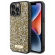 Guess Rhinestone Metal Logo case for iPhone 15 Pro - yellow
