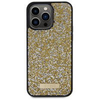 Guess Rhinestone Metal Logo case for iPhone 15 Pro - yellow