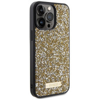 Guess Rhinestone Metal Logo case for iPhone 15 Pro - yellow