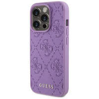 Guess Leather 4G Stamped case for iPhone 15 Pro Max - purple