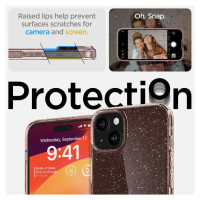 Spigen Liquid Crystal Glitter iPhone 15 Plus Case - Pink/Clear