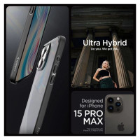 Spigen Ultra Hybrid iPhone 15 Pro Max Case - Clear Black