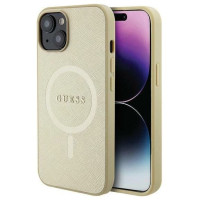 Guess GUHMP15MPSAHMCB iPhone 15 Plus 6.7" gold/gold hardcase Saffiano MagSafe