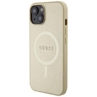 Guess GUHMP15MPSAHMCB iPhone 15 Plus 6.7" gold/gold hardcase Saffiano MagSafe