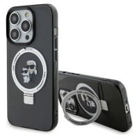 Karl Lagerfeld KLHMP15LHMRSKCK iPhone 15 Pro 6.1" black/black hardcase Ring Stand Karl&Choupette MagSafe