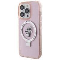Karl Lagerfeld KLHMP15LHMRSKCP iPhone 15 Pro 6.1" pink/pink hardcase Ring Stand Karl&Choupette MagSafe