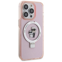 Karl Lagerfeld KLHMP15LHMRSKCP iPhone 15 Pro 6.1" pink/pink hardcase Ring Stand Karl&Choupette MagSafe