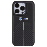 BMW Stamped Tricolor Stripe iPhone 15 Pro Case - Black