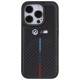 BMW Stamped Tricolor Stripe iPhone 15 Pro Case - Black