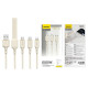 Dudao L7SE 3in1 USB-A - 2x USB-C / Lightning 66W Cable 1.2m - beige