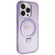 Guess Ring Stand Script Glitter MagSafe case for iPhone 15 Pro - purple