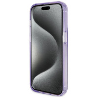 Guess Ring Stand Script Glitter MagSafe case for iPhone 15 Pro - purple