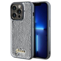 Guess Sequin Script Metal case for iPhone 14 Pro - silver