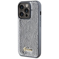 Guess Sequin Script Metal case for iPhone 14 Pro - silver