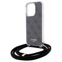 Guess Crossbody Cord 4G Print case for iPhone 15 Pro Max - black