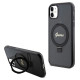 Guess Ring Stand Script Glitter MagSafe case for iPhone 11 / Xr - black