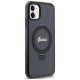 Guess Ring Stand Script Glitter MagSafe case for iPhone 11 / Xr - black