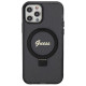 Guess Ring Stand Script Glitter MagSafe case for iPhone 12/12 Pro - black