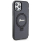 Guess Ring Stand Script Glitter MagSafe case for iPhone 12/12 Pro - black