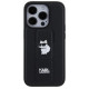 Karl Lagerfeld Gripstand Saffiano Choupette Pins case for iPhone 14 Pro Max - black