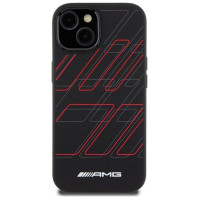 Mercedes AMG Silicone Large Rhombuses Pattern MagSafe Case for iPhone 15 Plus / 14 Plus - Black