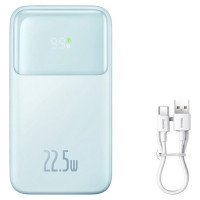 Baseus Comet Series powerbank with display 10000mAh 22.5W - blue + USB-A - USB-C cable 0.3m - white