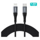 Choetech IP0039 USB-C / Lightning MFi cable, 1.2m long - black