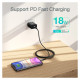 Choetech IP0041 USB-C / Lightning MFi 480Mb/s 3A 2 m cable - black