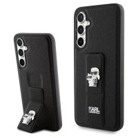 Karl Lagerfeld Gripstand Saffiano Karl&Choupette Pins case for Samsung Galaxy S23 FE - black