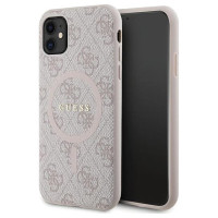 Guess GUHMN61G4GFRP iPhone 11 6.1" / Xr pink/pink hardcase 4G Collection Leather Metal Logo MagSafe