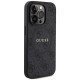 Guess 4G Collection Leather Metal Logo MagSafe Case for iPhone 14 Pro - Black