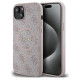 Guess 4G Collection Leather Metal Logo MagSafe Case for iPhone 14/15/13 - Pink